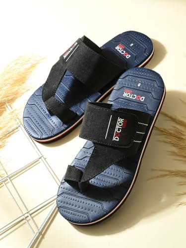 Image of Doctor Walk Men's Ortho Comfort Toe-Ring Slippers | Lightweight Non-Slip Cushioned Daily Wear Casual Sandals & Chappal for Men Extra Soft