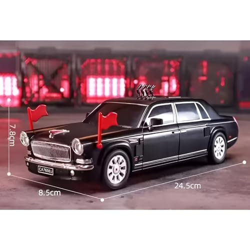 Image of 22 CM 1:24 Scale Hongqi Style Car Transformation Toy Figure for Kids - Manual Robot & Car 2-in-1 Action Toy, Large Size Non-Electric No Battery Required, Black Vehicle Toy, Boys Gift Age 5+