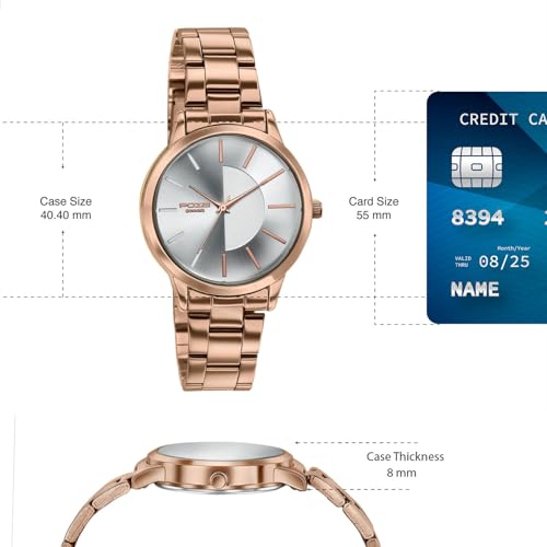 Image of Sonata Poze 9 with Quartz Analog Silver Dial IPG Strap Watch for Women - SP80185WM01W