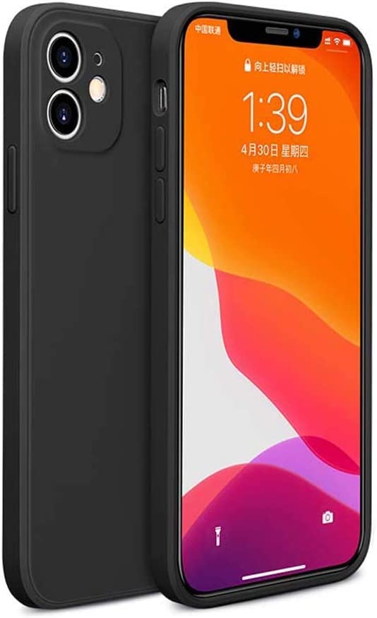 Coque iPhone 11 silicone liquide noir à bord droit antichoc