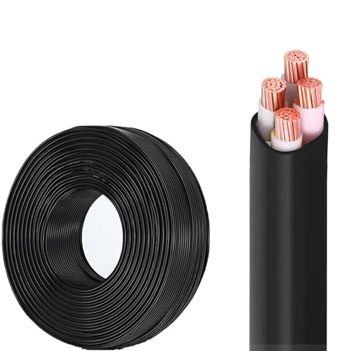 1.5-6mm² 4-Core Copper Power Cable – Flexible Flame-Retardant, Eco-Friendly, Oxygen-Free Copper Wire for Industrial, Building & Electrical Wiring(100ft,2.5mm2-4c)