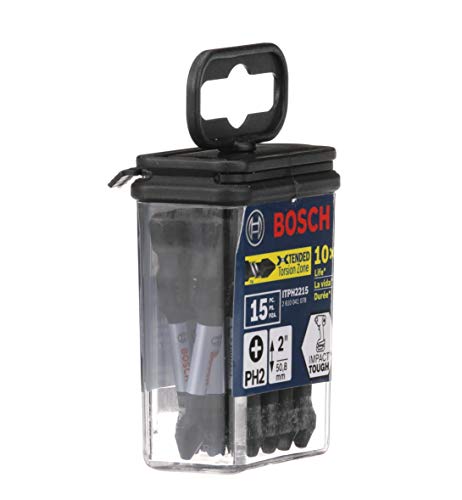 Bosch ITPH2215 15 Pc. Impact Tough 2 In. Phillips #2 Power Bits