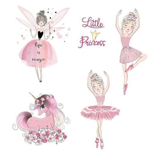 Winhappyhome Pink-Color Ballet Girl Pattern Wall Art Sticker for Girls' Room Dancing Room Background Decoration Decals