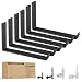 BATODA Lip Shelf Brackets 11" x 6" (6pcs)- Floating Shelf Bracket - Heavy Duty Hook Brackets for Shelves - Wall Mounted Support with Lip for DIY Open Shelving -Screws and Wall Plug Included