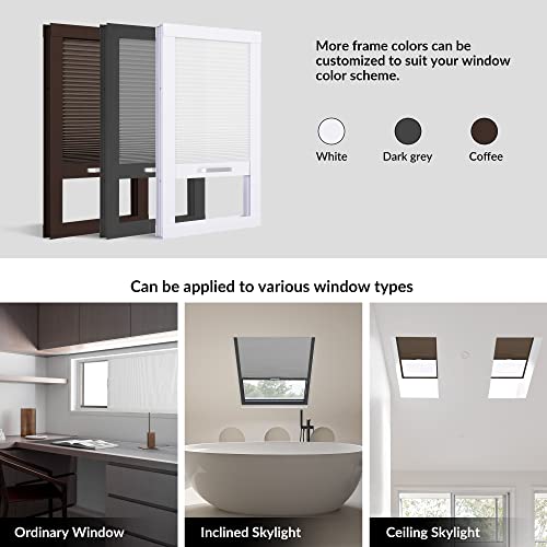 Berissa Blackout Manual Skylight Blinds Aluminum Roof Window Cellular Shades Honeycomb Blinds For Window, Custom Size, Blackout-Blue Sky. #TOP4