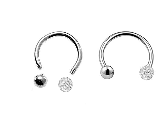Wellpoint Stainless Steel Stylish Piercing Ear Eyebrow Nose Lip Stainless Steel Body Jewelry Set for Women and Men