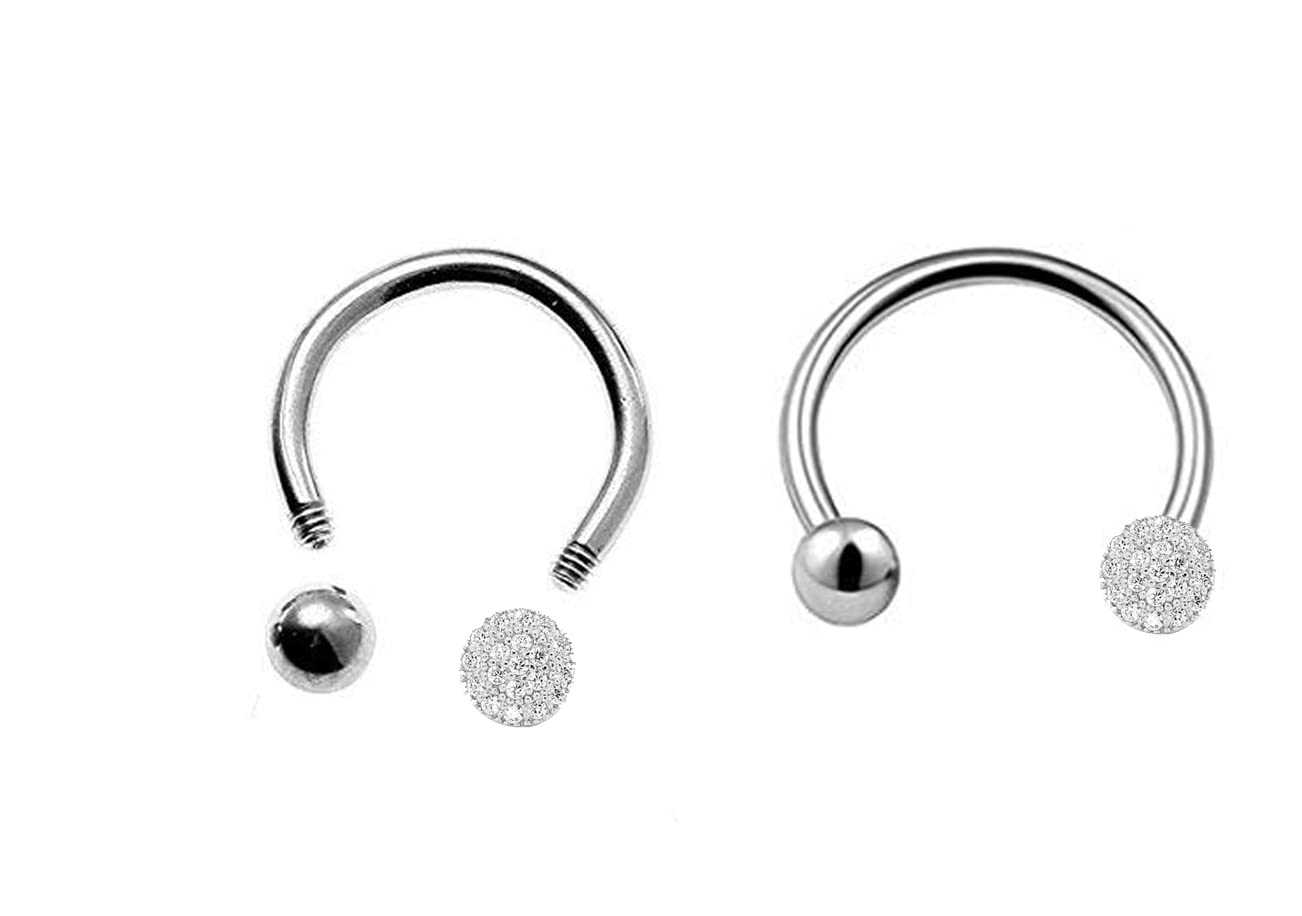 Gozby WellPoint Circular Barbell Ring 18G | Stainless Steel Piercing Hoop for Nose, Lip, Eyebrow, Septum, Belly, Cartilage | Unisex Body Jewelry for Men & Women