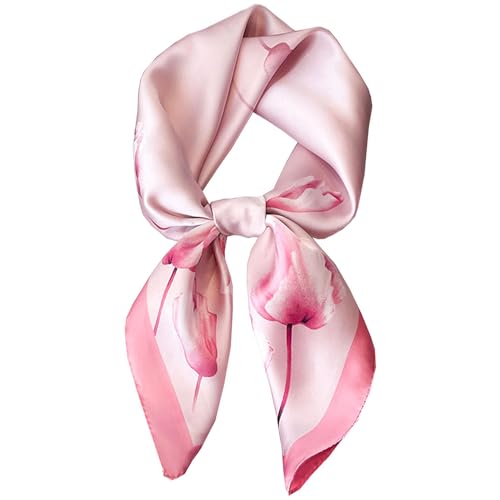 Silk-Like Satin Square Scarf 27.5x27.5 - Sleep Head Wrap & Bag Scarf for Women, Lightweight Hair Bandana