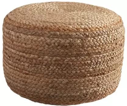 Legacy Natural Fiber Pouffes for Sitting Pouf for Living Room, Bedroom, Home, Office, Footrest (Beige, Pre Assembled)