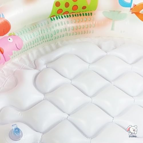 Image of MiniExplorer Dino Buddies 3-Ring Inflatable Kiddie Pool - Baby Swimming & Beach Pool for Kids | Multicolor Water Play Tub for Toddlers | Compact, Durable & Easy to Inflate | Indoor & Outdoor Use
