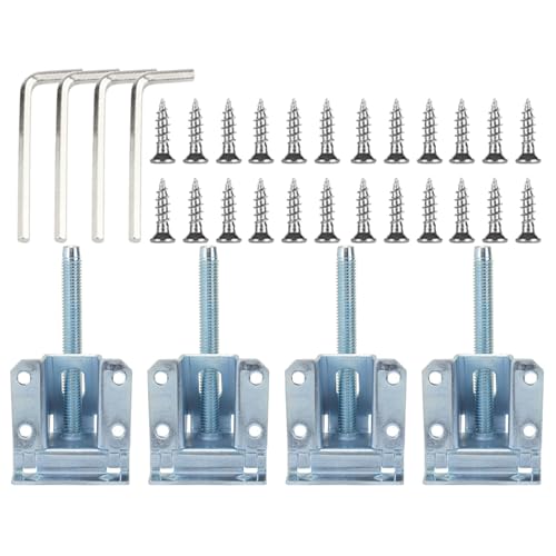 LckCryspho 家具用アジャスターフィート4個セット ? 金属製で耐久性のあるワードローブ・本棚用脚、床保護設計 (タイプCホワイト亜鉛10)