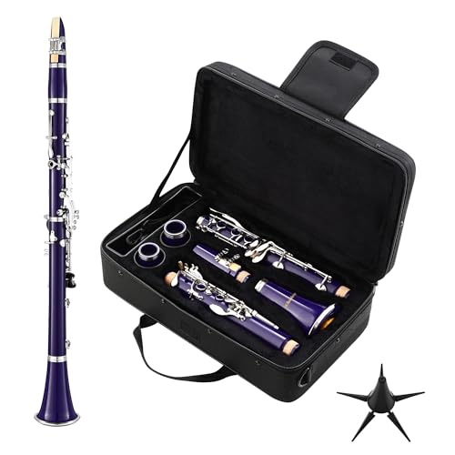 MoResolune Bb Clarinet, Nickel-Plated B Flat Clarinet for Student Beginner with Case and Stand...