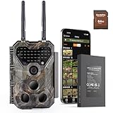 Meidase P300 Pro Wildkamera Doppelantenne WLAN 64MP H.264 1296P Video, mit 7800mAh wiederaufladbarem Akku und 64GB SD-Karte, WiFi Handyübertragung mit App, 0,1s Schnelle Trigger, IP66