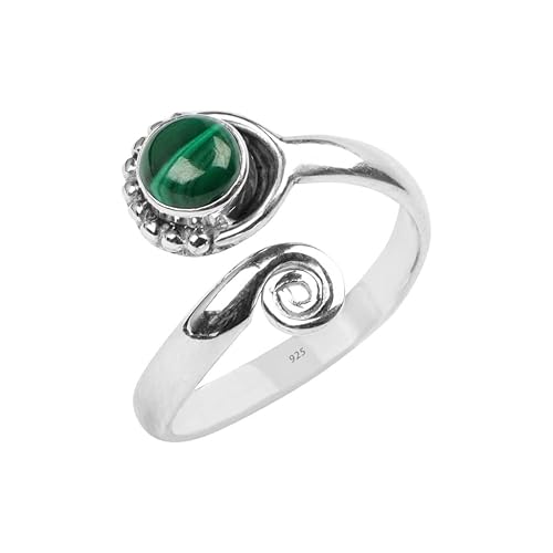 Malachite Stone Toe Ring 925 Sterling Silver Feet Body Jewellery Handame Toe Ring Gemstone Adjustable Toering For Girls Women Gift Jewellery