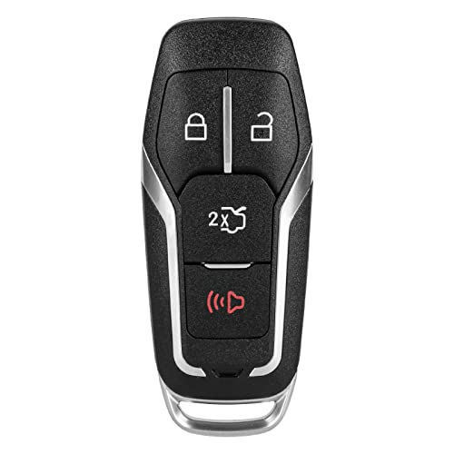 Guteauto Key Fob Cover Replacement 4 Buttons Key Fob Shell Case M3N-A2C31243300 164-R7989 for Ford Explorer 2016-2017 for Ford Edge / Fusion Titanium / Mustang 2015-2023 (Empty Shell Only)