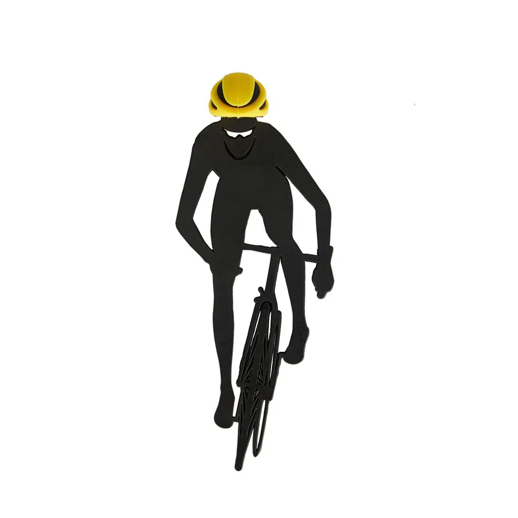 Balvi Marcapáginas Cyclist Color Negro, Amarillo Inspirado en los Ciclistas y la Naturaleza PVC