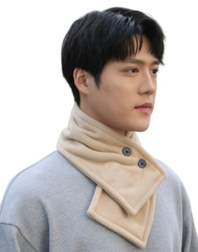 Winter Polar Fleece Scarf for Women Men Cold Weather Neck Warmer Collar Scarf with Buttons Quick Wear Neckerchiefs3