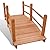 YAFF Solid Wood Garden Bridge, Wooden Arc Bridge with Handrails, Outdoor Decorative Footbridge for Garden, Yard, Lawn, Pond – Brown