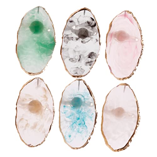 MUSISALY 6Pcs Nail Art Mixing Plates Color Mixing Tray for Nail Shops Easy to Texture for Blending Pigments Lipsticks Foundation