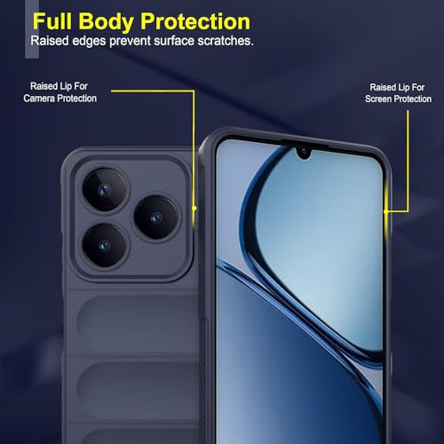Image of Amazon Brand - Solimo Mobile Cover for Realme C63 4G / Narzo N63 4G | Full Camera Protection | Liquid Silicon Case | Flexible Bumper Case for Realme C63 4G / Narzo N63 4G (Dark Blue)