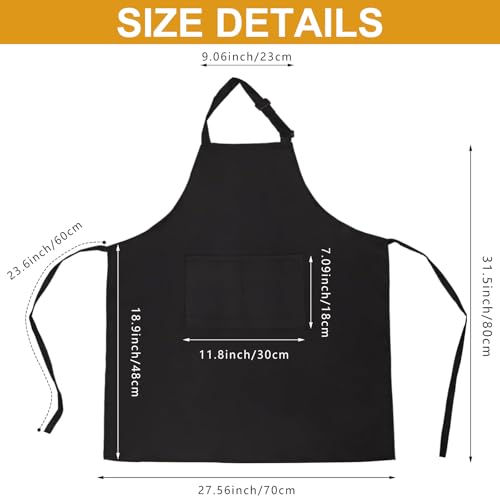 deegbbyi 2 Stück Kochschürze für Männer Damen, Verstellbare Schürze, Grillschürze mit Taschen, Robuste und Langlebige Grillschürze, für Männer Damen Kellner Künstler Friseur