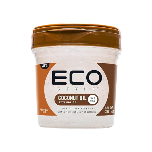 Ecoco - Eco Style Gel - Coconut Oil - Sans Alcool - Pour Tous les Types de Cheveux - Tenue et Brillance Longue Durée - Pas De Paillettes - Pas De Pincement -...