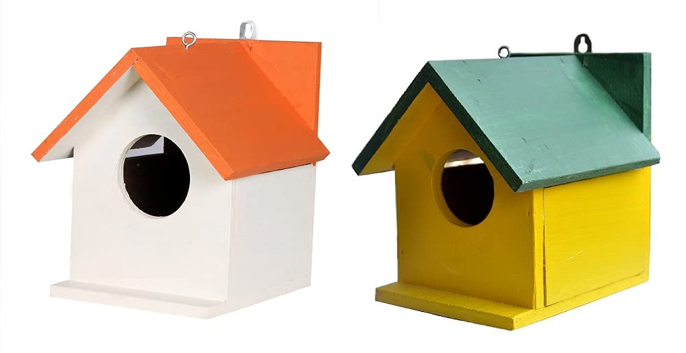 Ganga Enterprise Bird House Bird nest for Sparrow and Other Garden Birds Pack of 2 nest Box (B09D73TSB4) Amazon Price History, Amazon Price Tracker
