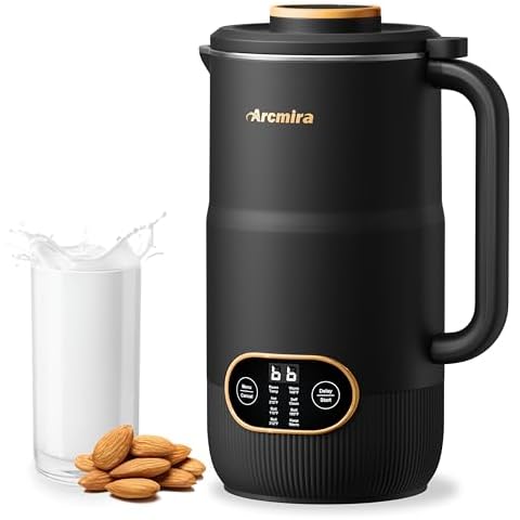 Arcmira Automatic Nut Milk Maker, 35oz(1000ml) Homemade Almond, Oat, Coconut, Soy, Plant Based Milks and Non Dairy Beverages, Soy Milk Maker Machine with Delay Start/Keep Warm/Self-Cleaning/Boil Water Cover