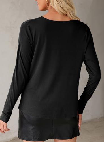 EVALESS Womens Tops Trendy 2025 Fall Cowl Neck Shirts Long Sleeve Teacher Clothes Office Business Dressy Casual Outfits4