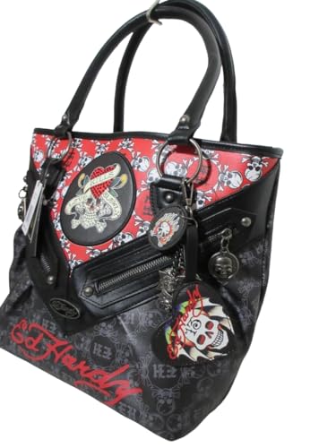 Bolso Tote Ed Hardy Rosa Blanco con Charm miniatura 1