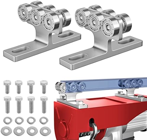 Acemaker 2pcs Hoist Trolley for PA200-1000 Electric Hoist, 6 Wheels Trolley Assembly for use with Unistrut 1-5/8" or Taller Strut Channels, Silent Manual Trolley Rollers Overhead Garage Hoist System