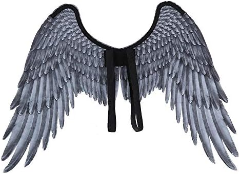 Himine Non-Woven Fabric Festive Party Angel Wings Suitable for Child Decorative Wings (Black)