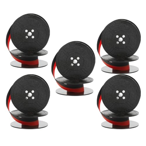 COOPHYA Juego de 5 Cintas de Impresora para Máquina de Escribir, Compatibles Varias Marcas, Nylon Resistente y Fácil Instalación para Oficinas y Escuelas