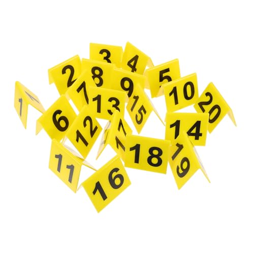 Numéros de Table Réutilisables en Acrylique Jaune Design Minimaliste Lot de 20