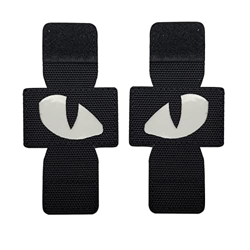 Oeil de chat appliqué réfléchissant brodé en tissu noir patch à scratch - 2