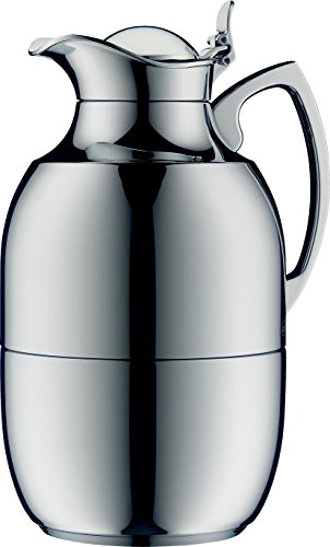 Alfi Juwel 1.5 L Glass Vacuum Chrome Plated Brass Thermal Dispenser Carafe, Metallic