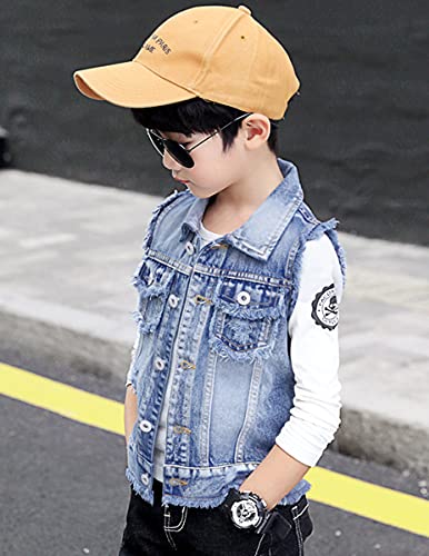 Image of NABER Kids Boys' Sleeveless Outerwear Denim Vest Age 4-13 Years | Boys denim vest