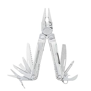 LEATHERMAN – Rebar Knifeless, kompaktes Multi-Tool mit 16 wichtigen Werkzeugen, ohne Messerklinge, mit Leder Holster
