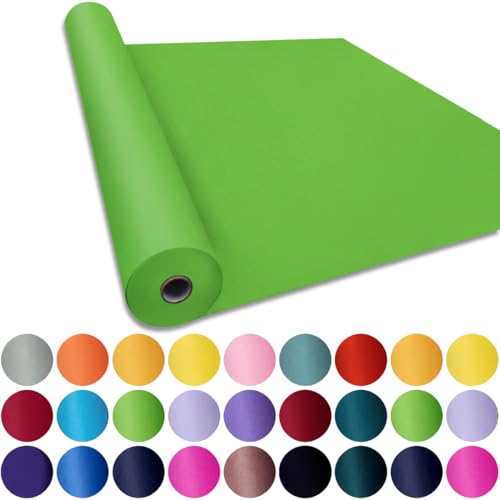 Image of SMART&CASUAL 36 inch x 2,520 inch (210') Medium Green Kraft Craft Paper Roll for Gift Wrapping Bulletin Board Bouquet Flower Art Packing Parcel Table Covering 80GSM 55LB (Medium Green, 36 inch x 210')