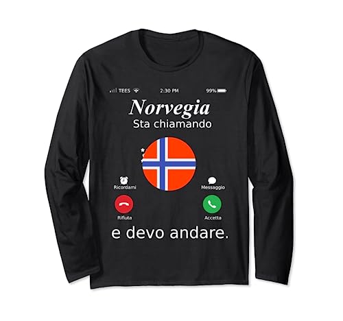 Norvegia Sta Chiamando E Devo Andare Norvegia shirt Maglia a Manica