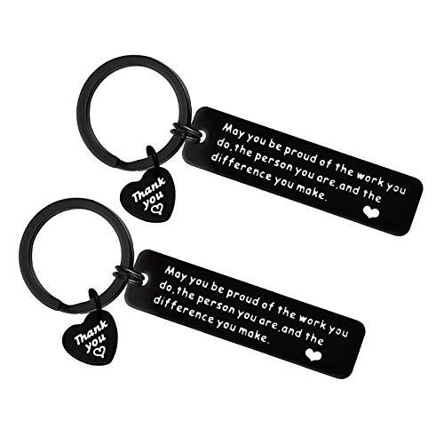 Thank You Gift Appreciation Jewelry May You be Proud of the Work You Do Keychain Stainless Steel Keyring Gift for Volunteer Appreciation Coach Mentor Nurse Doctor Employee Gift Social Worker Jewelry