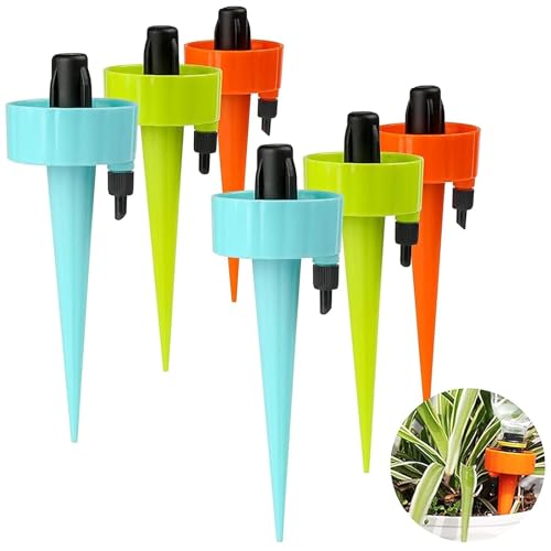 LUCKNIGHT 6 Selbstbewässernde Spikes, Automatische Pflanzenbewässerungsgeräte für Urlaub, Tropfbewässerung mit Langsamem Ablassungssteuerventil, Bewässerung für Zimmerpflanzen(Zufällige Farbe) LUCKNIGHT 6 Selbstbewässernde Spikes, Automatische Pflanzenbewässerungsgeräte für Urlaub, Tropfbewässerung mit Langsamem Ablassungssteuerventil, Bewässerung für Zimmerpflanzen(Zufällige Farbe)