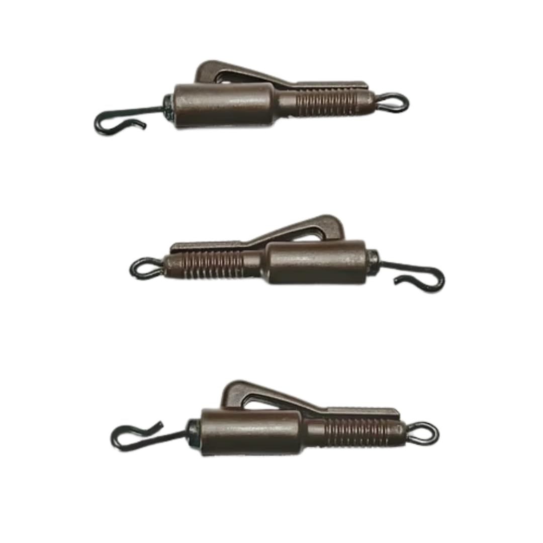 Snide Tackle Hybrid lead clips with QC swivel (reinforced) brown, 10 in a pack