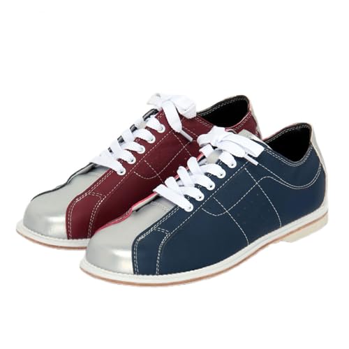 Buhelyc Classic Bowling Shoes Sliding Sole Bowling Training Shoes Men Women Casual Shoes for Beginner (Size:7,Color:Shoe Laces)
