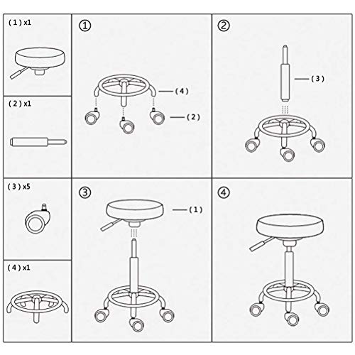 Tabouret de bar à roulement hydraulique en acier chromé brillant - 6