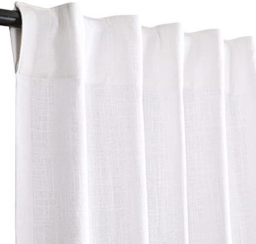 HOMIDATE White Cotton Curtains Set of 2, Textured Slub Curtain 50x96 inch,Cotton Curtains,tab top Curtains,White Cotton Curtains,White Panel Curtains,Cotton Duck Curtains,tab top Curtains