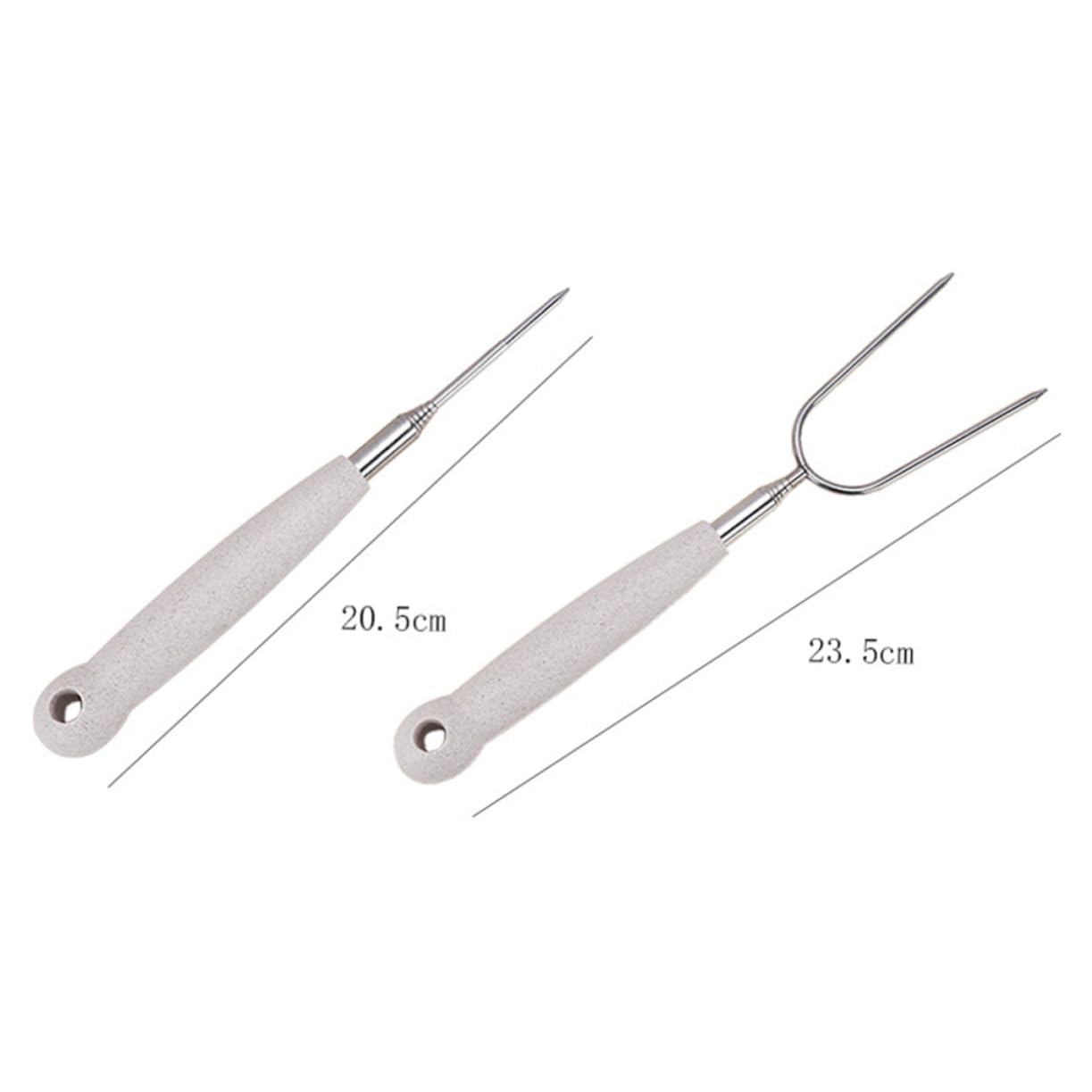 UPKOCH 3 Set Forchette Da Bbq Inossidabile Forchette Per Grigliate Per Salsicce Hot Dog E Verdure 2 Pezzi*3