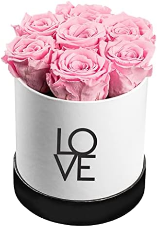 SOHO FLORAL ARTS | Forever Love Box, Genuine Roses That Last for Years | Preserved Flowers | Forever Roses in a Box (Pink)