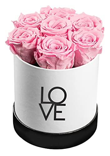 Soho Floral Arts | Forever Love Box, Genuine Roses That Last For Years | Preserved Flowers | Forever Roses In A Box (Pink) #TOP5