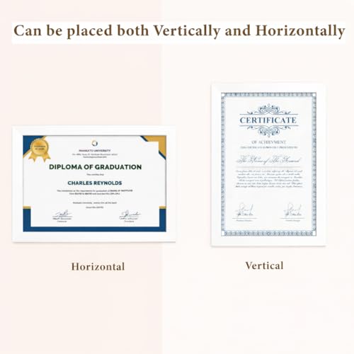 Image of Wooden Document Photo Frame with Storage, Certificate Holder Frame for Wall Mount & Tabletop | Memory Frame for Birth Certificate, Awards & Photos | Premium Finish ( White, Size 9.2X12.6 Inch )